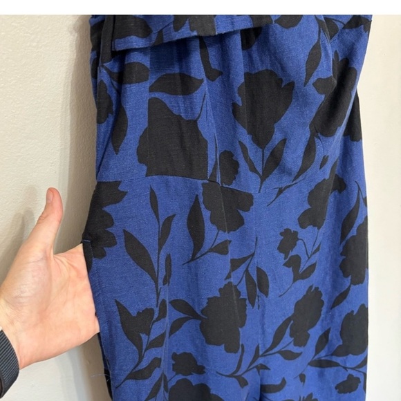 Kate Spade ♠️ Blue and Black One-Shoulder Jumpsuit - Picture 4 of 4